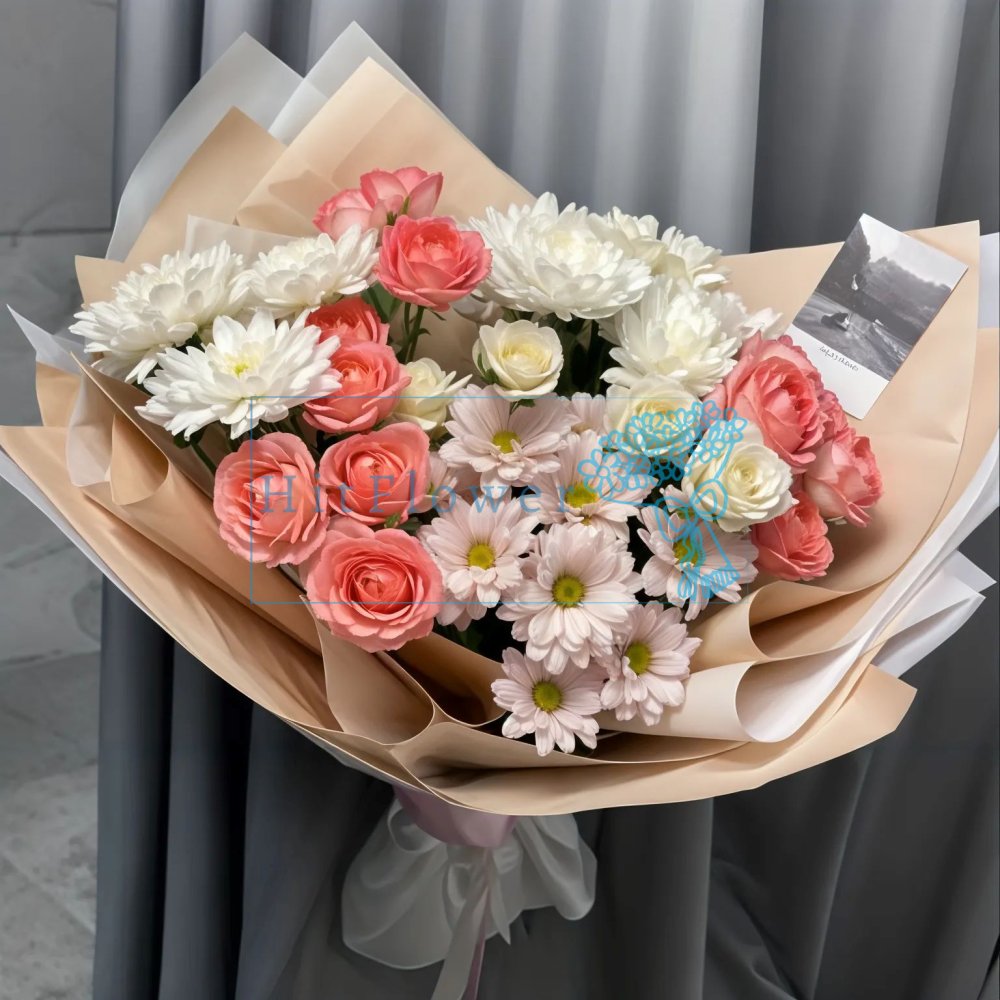 Букет цветов Вестник любви Букет цветов из: Хризантемы и Розы